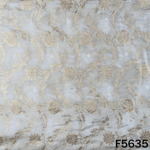 Dyeable Zari Work Modal Satin Fabric - F5635