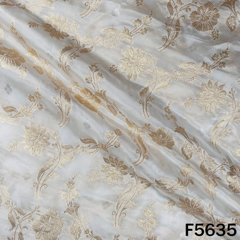 Dyeable Zari Work Modal Satin Fabric - F5635