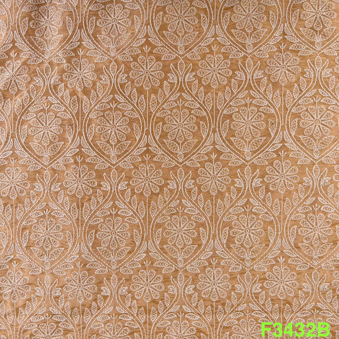 Thread Embroidered Shimmer Tissue Fabric-F3432