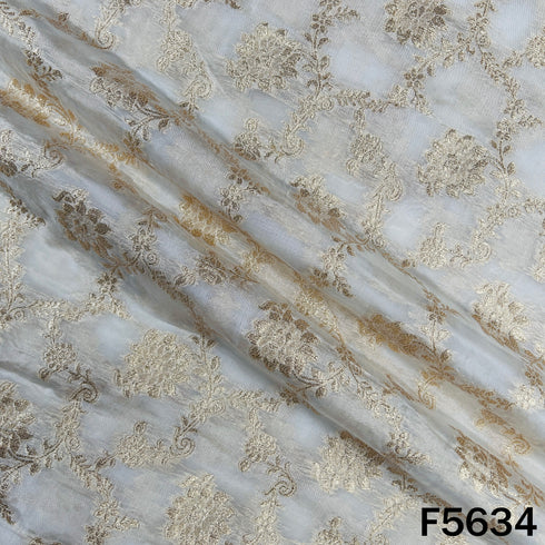 Dyeable Zari Work Shimmer Tissue Fabric - F5634