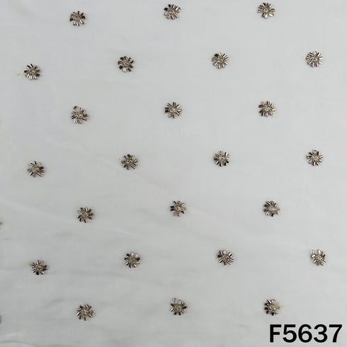 Dyeable Cut Dana Zari Work Organza Fabric - F5637