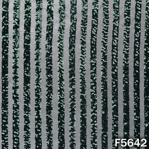 Sequins Work Lycra Net Fabric - F5642