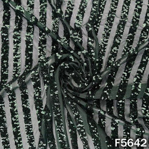 Sequins Work Lycra Net Fabric - F5642