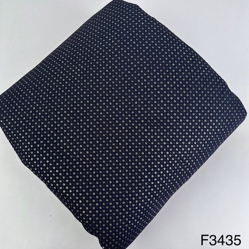 Thread Sequins Embroidered Georgette Fabric-F3435