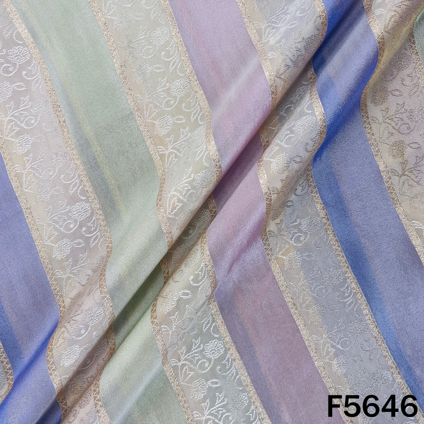 Zari Work Self Jacquard Tissue Fabric - F5646