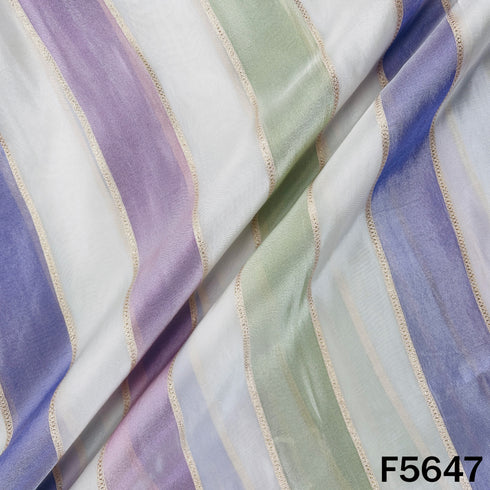 Zari Work Tissue Fabric - F5647