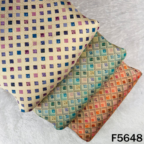 Zari Work Printed Tissue Fabric - F5648