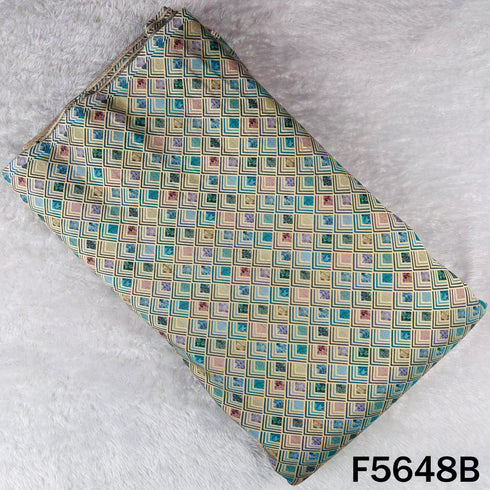 Zari Work Printed Tissue Fabric - F5648