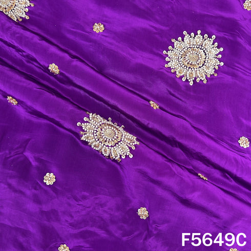 Cut Dana Zari Sequins Work Crepe Fabric - F5649