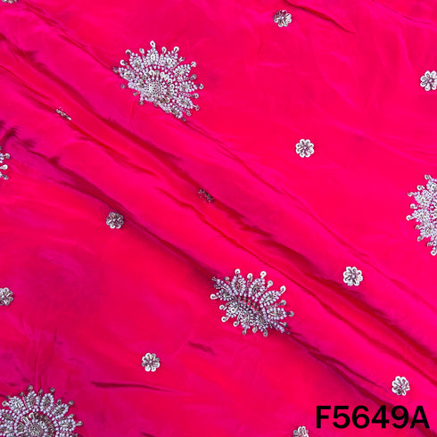 Cut Dana Zari Sequins Work Crepe Fabric - F5649