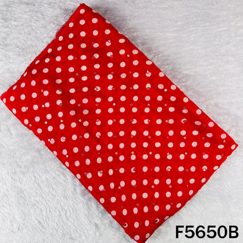 Digital Print Thread Sequins Work Chinnon Chiffon Fabric - F5650