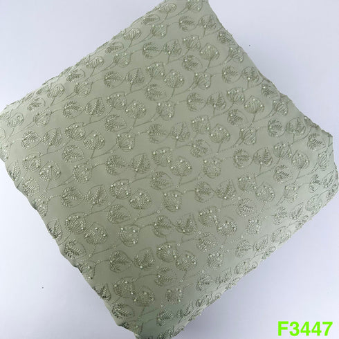 Cut Dana Thread Sequins Embroidered Bubble Georgette-F3447