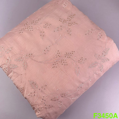 Thread Sequins Embroidered Modal Silk Fabric-F3450