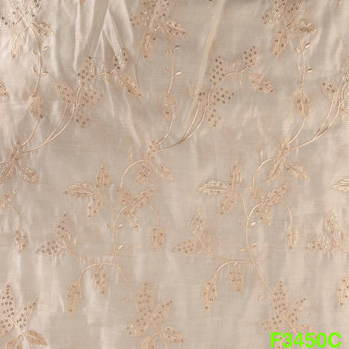 Thread Sequins Embroidered Modal Silk Fabric-F3450