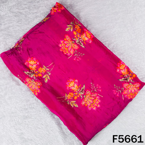 Digital Print Cut Dana Sequins Pearl Work Crepe Fabric - F5661