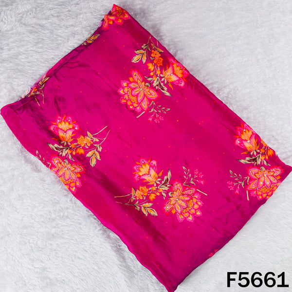 Digital Print Cut Dana Sequins Pearl Work Crepe Fabric - F5661