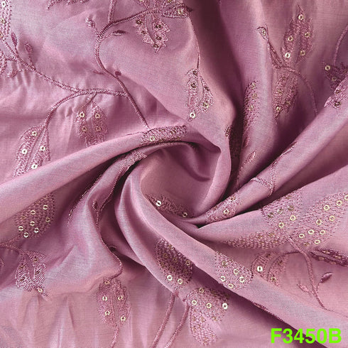 Thread Sequins Embroidered Modal Silk Fabric-F3450