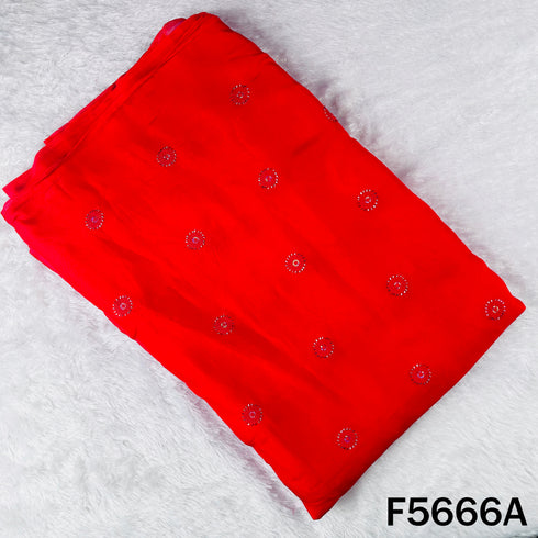 Thread Sequins Work Organza Fabric - F5666