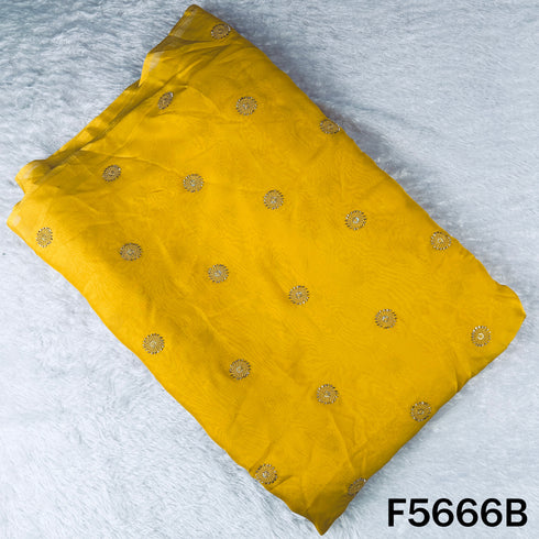 Thread Sequins Work Organza Fabric - F5666