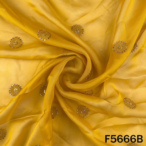 Thread Sequins Work Organza Fabric - F5666