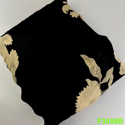 Positional Print Cut Dana Work Organza Fabric-F3456