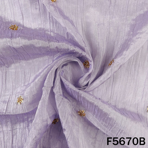 Cut Dana Zari Sequins Work Crush Shimmer Tissue Fabric - F5670