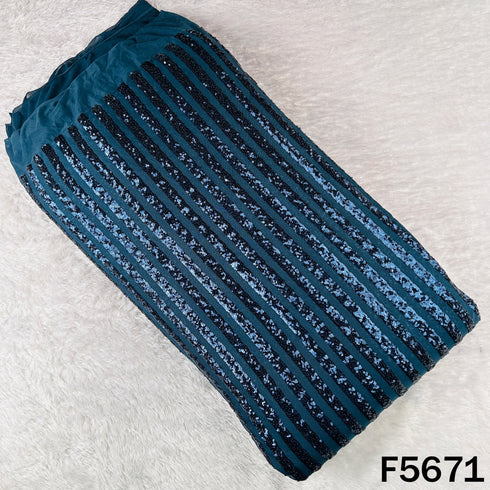 Sequins Work Lycra Net Fabric - F5671