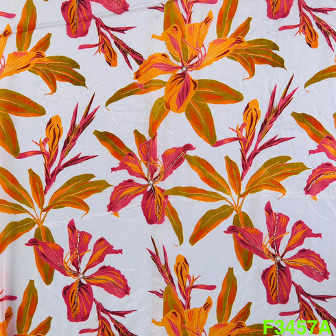 Positional Print Cut Dana Work Crepe Fabric-F3457