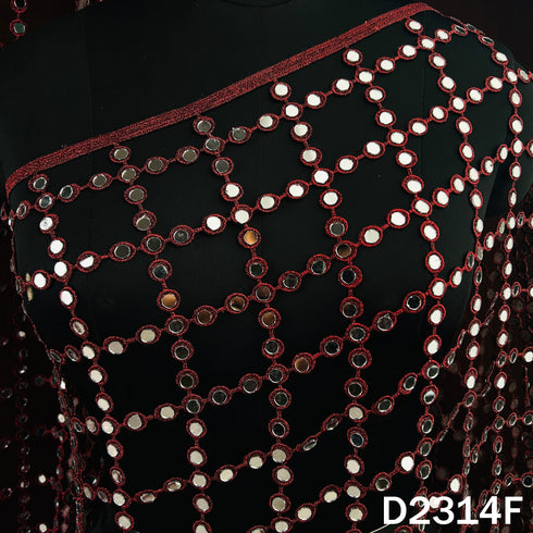 Cut Work Lace Mirror Work Dupatta - D2314