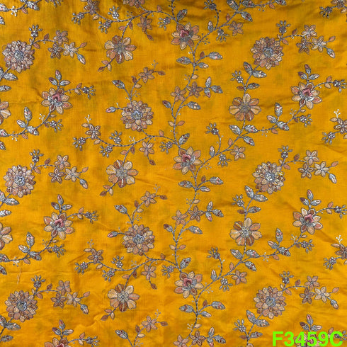 Thread Sequins Embroidered Modal Silk Fabric F3459