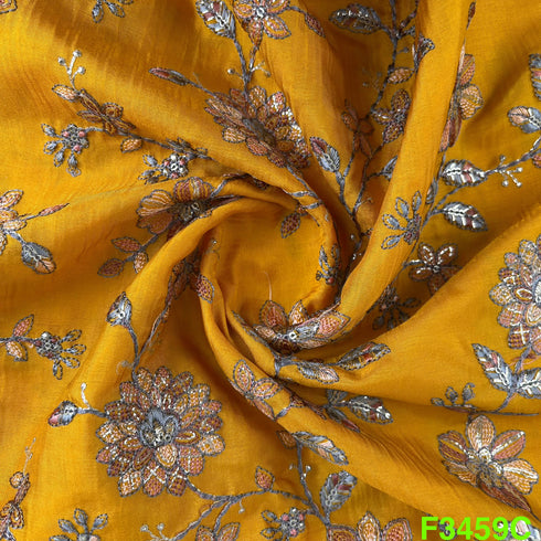 Thread Sequins Embroidered Modal Silk Fabric F3459