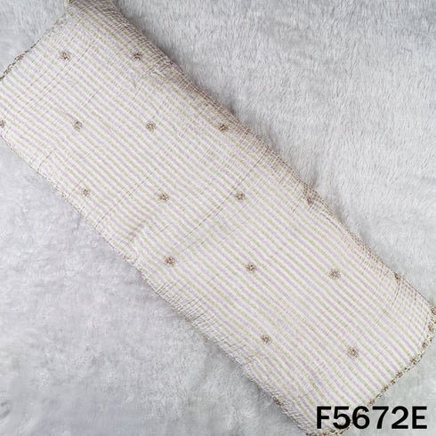 Cut Dana Zari Sequins Work Crushed Tissue Dupatta Fabric - F5672