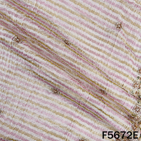 Cut Dana Zari Sequins Work Crushed Tissue Dupatta Fabric - F5672