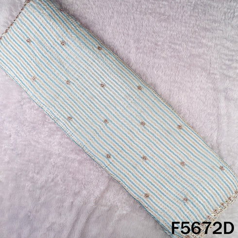 Cut Dana Zari Sequins Work Crushed Tissue Dupatta Fabric - F5672