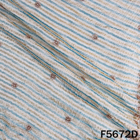 Cut Dana Zari Sequins Work Crushed Tissue Dupatta Fabric - F5672