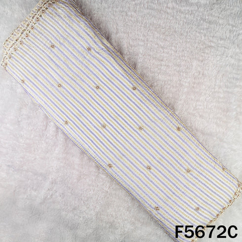 Cut Dana Zari Sequins Work Crushed Tissue Dupatta Fabric - F5672