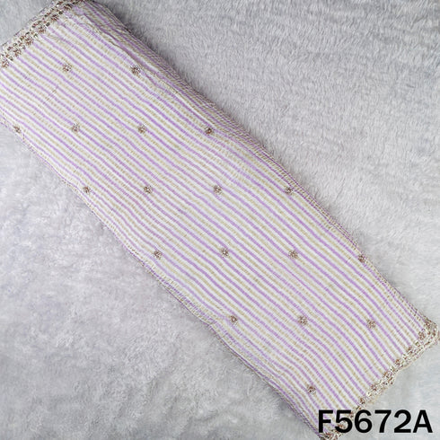 Cut Dana Zari Sequins Work Crushed Tissue Dupatta Fabric - F5672