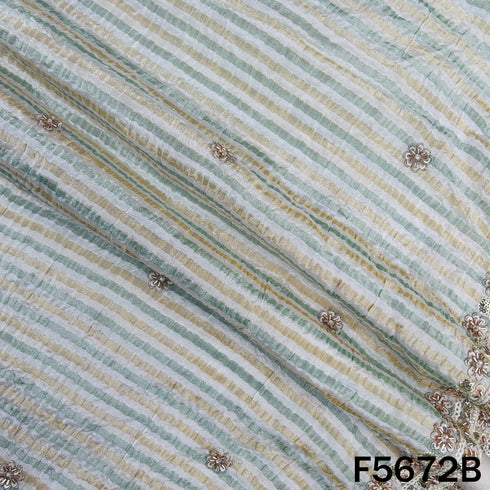 Cut Dana Zari Sequins Work Crushed Tissue Dupatta Fabric - F5672