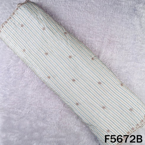 Cut Dana Zari Sequins Work Crushed Tissue Dupatta Fabric - F5672