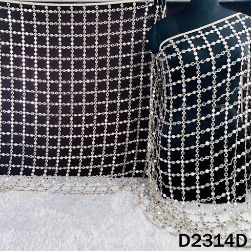 Cut Work Lace Mirror Work Dupatta - D2314