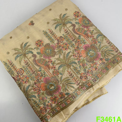 Thread Sequins Embroidered Shimmer Tissue Fabric-F3461