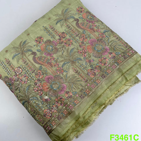 Thread Sequins Embroidered Shimmer Tissue Fabric-F3461