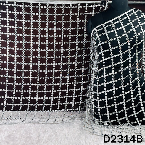 Cut Work Lace Mirror Work Dupatta - D2314