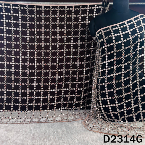 Cut Work Lace Mirror Work Dupatta - D2314