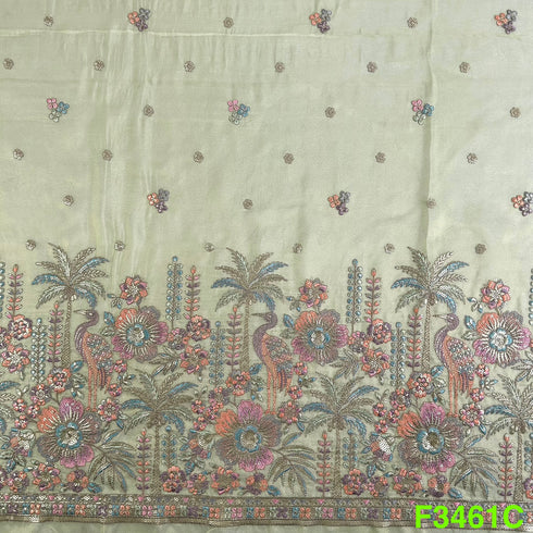 Thread Sequins Embroidered Shimmer Tissue Fabric-F3461