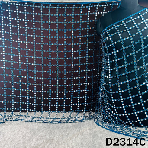 Cut Work Lace Mirror Work Dupatta - D2314