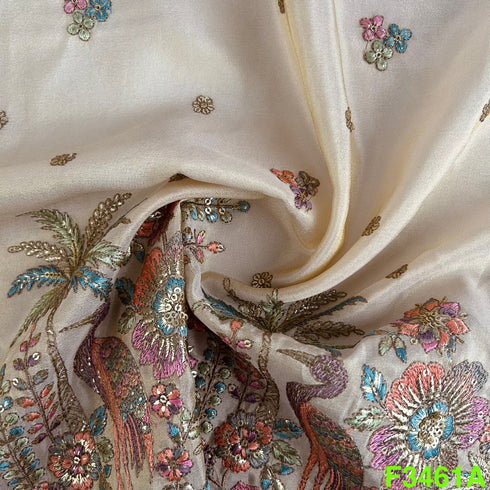 Thread Sequins Embroidered Shimmer Tissue Fabric-F3461