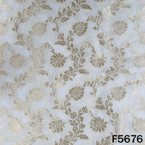 Dyeable Zari Work Georgette Fabric - F5676