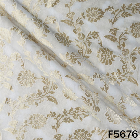 Dyeable Zari Work Georgette Fabric - F5676