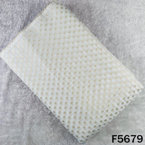 Dyeable Zari Work Georgette Fabric - F5679